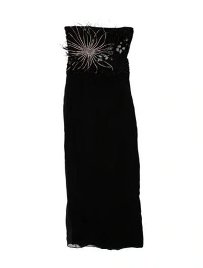 Pre-owned Richard Tyler Vintage Long Dress In Black