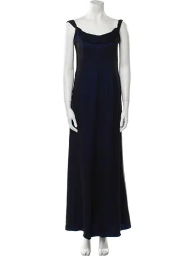 Pre-owned Richard Tyler Vintage Long Dress In Blue