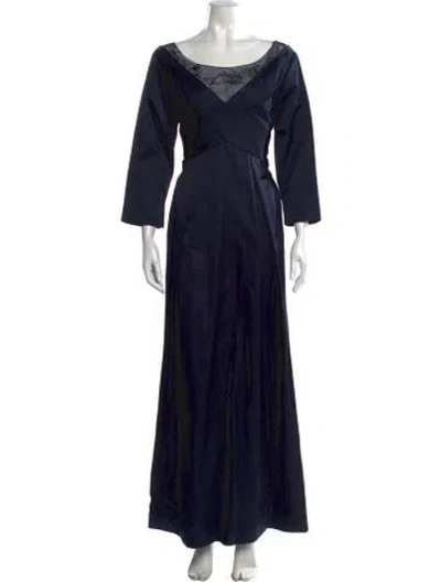 Pre-owned Richard Tyler Vintage Long Dress In Blue