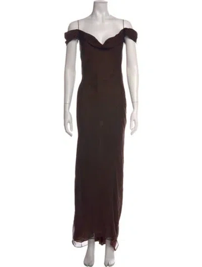 Pre-owned Richard Tyler Vintage Long Dress In Brown