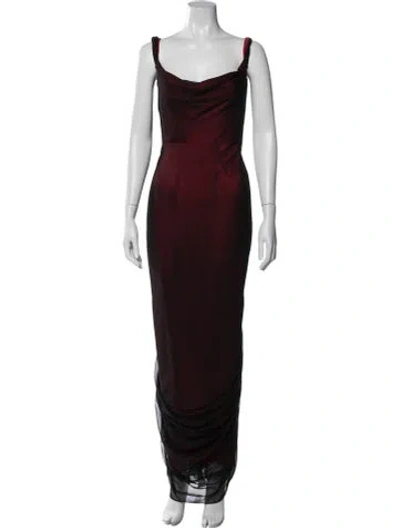 Pre-owned Richard Tyler Vintage Long Dress In Burgundy
