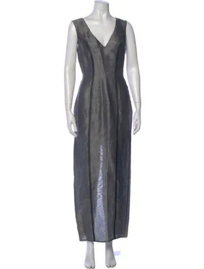 Pre-owned Richard Tyler Vintage Long Dress In Gray