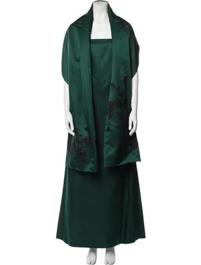 Pre-owned Richard Tyler Vintage Long Dress In Green