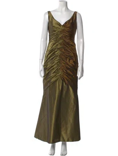 Pre-owned Richard Tyler Vintage Long Dress In Green