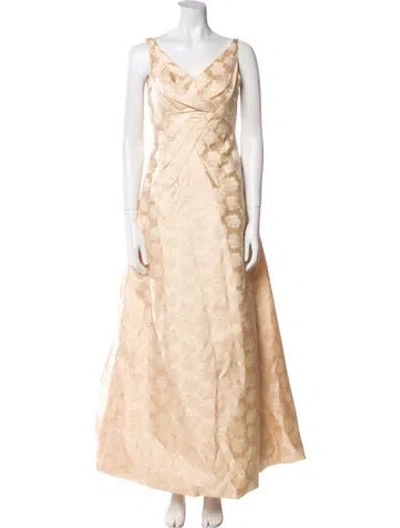 Pre-owned Richard Tyler Vintage Long Dress In Neutral