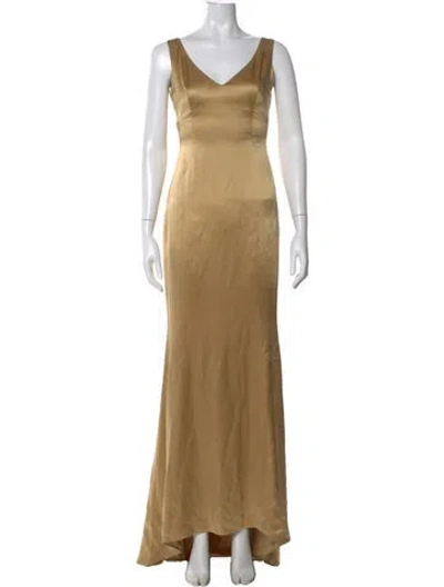 Pre-owned Richard Tyler Vintage Long Dress In Neutral