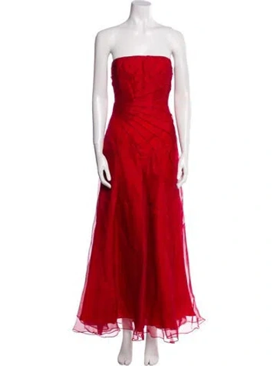 Pre-owned Richard Tyler Vintage Long Dress In Red