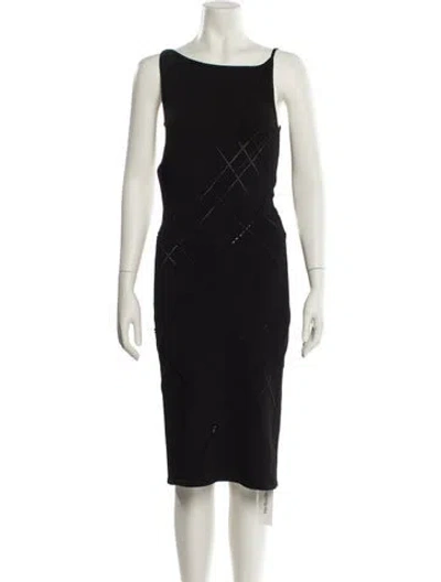 Pre-owned Richard Tyler Vintage Midi Length Dress In Black
