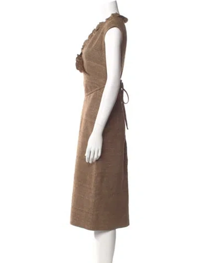 Pre-owned Richard Tyler Vintage Midi Length Dress In Brown