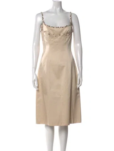 Pre-owned Richard Tyler Vintage Midi Length Dress In Neutral