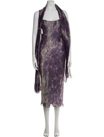 Pre-owned Richard Tyler Vintage Midi Length Dress In Purple
