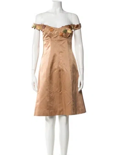 Pre-owned Richard Tyler Vintage Mini Dress In Neutral