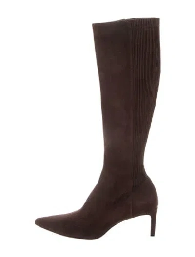 Pre-owned Richard Tyler Vintage Suede Boots In Brown