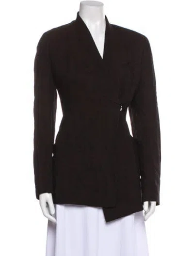 Pre-owned Richard Tyler Vintage Wool Blazer In Brown