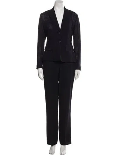 Pre-owned Richard Tyler Wool Pantsuit In Black