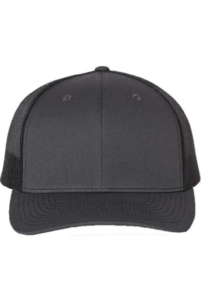 Richardson Adjustable Snapback Trucker Cap In Black