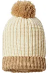 Richardson Chunky Cable With Cuff & Pom Beanie In Multi