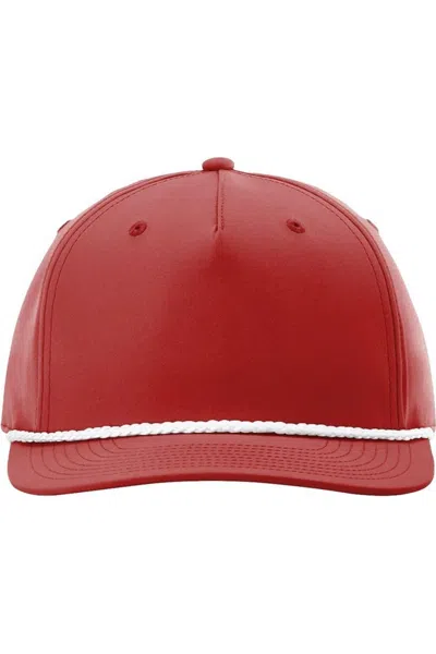 Richardson Five Panel Classic Rope Cap In Red