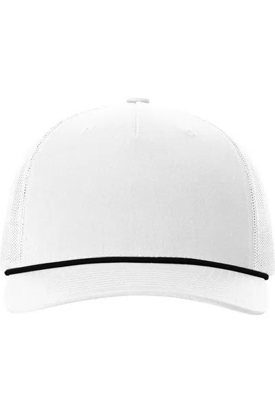 Richardson Five-panel Trucker With Rope Cap In White