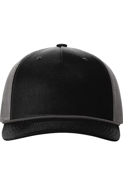 Richardson Five-panel Trucker With Rope Cap In Black
