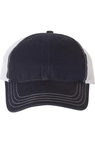 Richardson Garment-washed Trucker Cap In Black