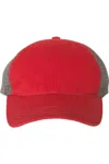 Richardson Garment-washed Trucker Cap In Red