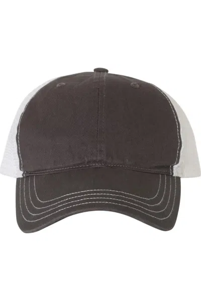 Richardson Garment-washed Trucker Cap In Brown