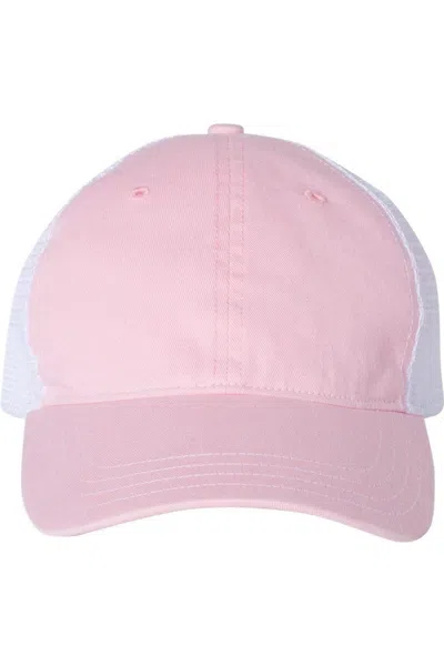 Richardson Garment-washed Trucker Cap In Pink