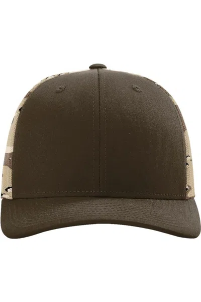 Richardson Printed Mesh-back Trucker Cap In Black