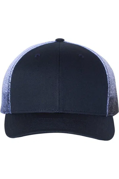 Richardson Printed Mesh-back Trucker Cap In Blue