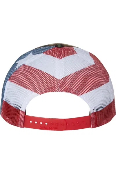 Richardson Printed Mesh-back Trucker Cap In Red