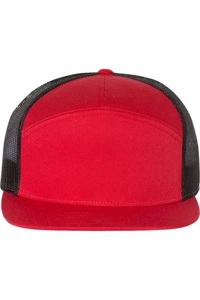 Richardson Seven-panel Trucker Cap In Red