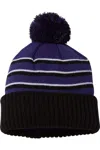 Richardson Stripe Pom Cuffed Beanie In Multi