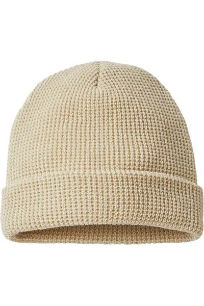 Richardson Waffle Cuffed Beanie In Beige