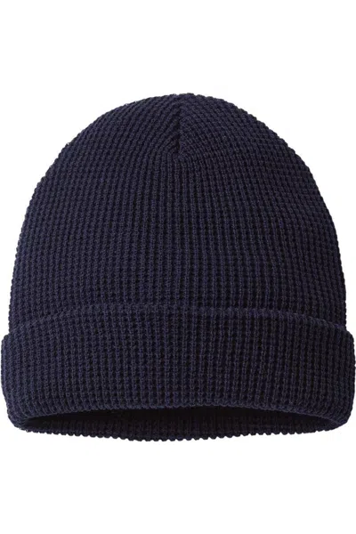 Richardson Waffle Cuffed Beanie In Blue