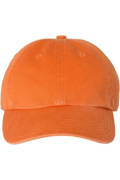 Richardson Washed Chino Cap In Orange