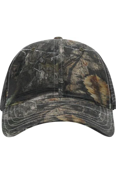 Richardson Washed Printed Trucker Cap In Black