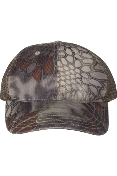 Richardson Washed Printed Trucker Cap In Gold