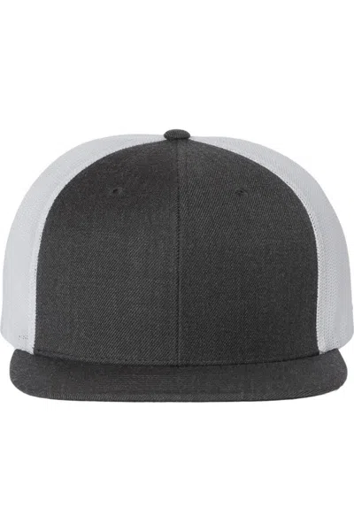 Richardson Wool Blend Flat Bill Trucker Cap In Black