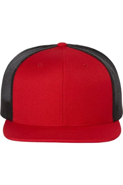 Richardson Wool Blend Flat Bill Trucker Cap In Multi