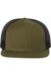 Richardson Wool Blend Flat Bill Trucker Cap In Multi