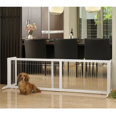 Richell Free Standing Pet Gate In Light Wood