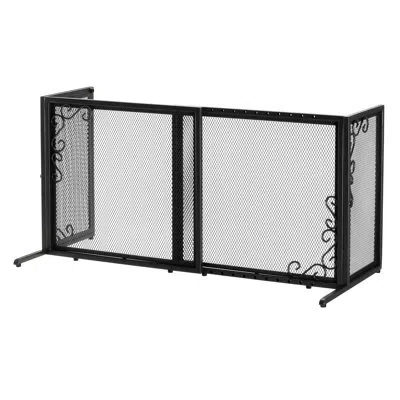 Richell Metal Adjustable Free Standing Pet Gate In Black