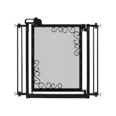 Richell One-touch Mesh Pressure Mounted Pet Gate In Black