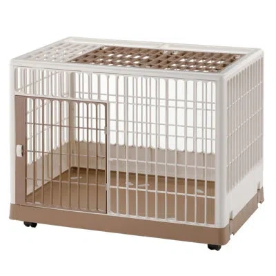 Richell Pet Training Kennel In Cream And Mocha