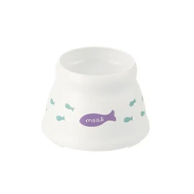 Richell Raised Cat Bowl In White
