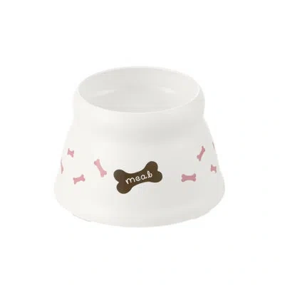 Richell Raised Dog Bowl In White