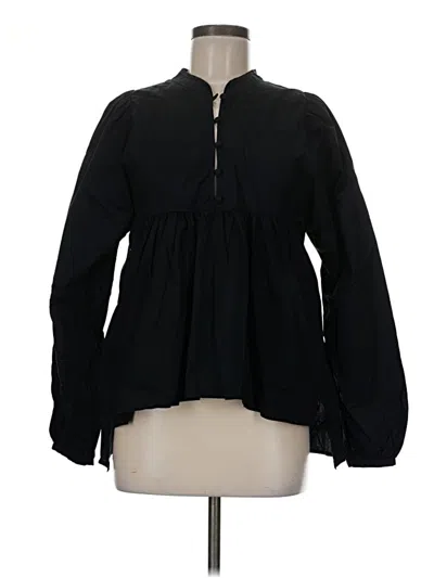 Pre-owned Richer Poorer Long Sleeve Blouse In Black