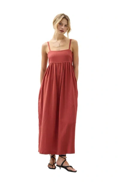 Richer Poorer The Linen Maxi Dress In Red
