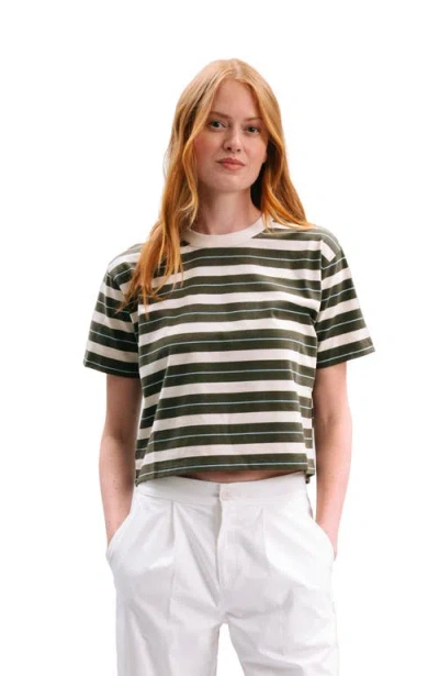 Richer Poorer The Recycled Stripe Crop Tee In Multi